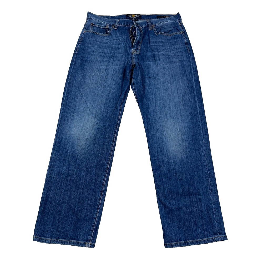 Lucky Brand Jeans Men 36x30 Straight Leg Regular FIt Dark Wash Faded Skate Y2K‎